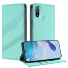 For Motorola Moto E20 Embossed Multi-functional Wallet Retro Leather Phone Case(Mint Green) - 1