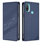 For Motorola Moto E20 Embossed Multi-functional Wallet Retro Leather Phone Case(Dark Blue) - 2
