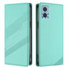 For Motorola Moto E22 Embossed Multi-functional Wallet Retro Leather Phone Case(Mint Green) - 2