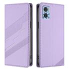 For Motorola Moto E22 Embossed Multi-functional Wallet Retro Leather Phone Case(Light Purple) - 2