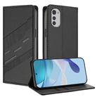 For Motorola Moto E32 Embossed Multi-functional Wallet Retro Leather Phone Case(Black) - 1