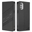 For Motorola Moto E32 Embossed Multi-functional Wallet Retro Leather Phone Case(Black) - 2