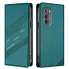 For Motorola Edge 2022 Embossed Multi-functional Wallet Retro Leather Phone Case(Dark Green) - 2