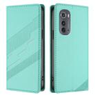 For Motorola Edge 2022 Embossed Multi-functional Wallet Retro Leather Phone Case(Mint Green) - 2