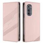 For Motorola Edge 2022 Embossed Multi-functional Wallet Retro Leather Phone Case(Pink) - 2