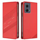 For Motorola Edge 5G 2024 Embossed Multi-functional Wallet Retro Leather Phone Case(Red) - 2