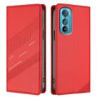 For Motorola Edge 30 Embossed Multi-functional Wallet Retro Leather Phone Case(Red) - 2