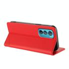 For Motorola Edge 30 Embossed Multi-functional Wallet Retro Leather Phone Case(Red) - 3