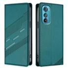 For Motorola Edge 30 Embossed Multi-functional Wallet Retro Leather Phone Case(Dark Green) - 2