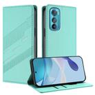 For Motorola Edge 30 Embossed Multi-functional Wallet Retro Leather Phone Case(Mint Green) - 1