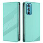For Motorola Edge 30 Embossed Multi-functional Wallet Retro Leather Phone Case(Mint Green) - 2
