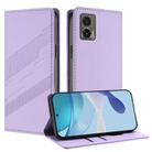 For Motorola Edge 30 Neo Embossed Multi-functional Wallet Retro Leather Phone Case(Light Purple) - 1
