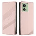 For Motorola Edge 40 Embossed Multi-functional Wallet Retro Leather Phone Case(Pink) - 2