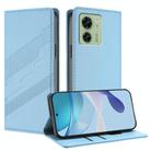 For Motorola Edge 40 Embossed Multi-functional Wallet Retro Leather Phone Case(Light Blue) - 1