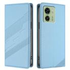 For Motorola Edge 40 Embossed Multi-functional Wallet Retro Leather Phone Case(Light Blue) - 2