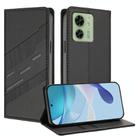 For Motorola Edge 40 Embossed Multi-functional Wallet Retro Leather Phone Case(Black) - 1