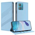 For Motorola Edge 40 Neo 5G Embossed Multi-functional Wallet Retro Leather Phone Case(Light Blue) - 1