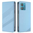 For Motorola Edge 40 Neo 5G Embossed Multi-functional Wallet Retro Leather Phone Case(Light Blue) - 2