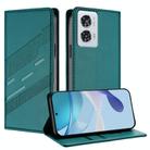 For Motorola Edge 50 Fusion Embossed Multi-functional Wallet Retro Leather Phone Case(Dark Green) - 1