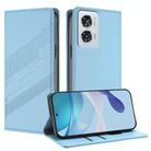 For Motorola Edge 50 Fusion Embossed Multi-functional Wallet Retro Leather Phone Case(Light Blue) - 1