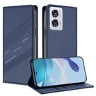 For Motorola Edge 50 Fusion Embossed Multi-functional Wallet Retro Leather Phone Case(Dark Blue) - 1
