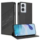 For Motorola Edge 50 Fusion Embossed Multi-functional Wallet Retro Leather Phone Case(Black) - 1