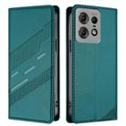 For Motorola Edge 50 Pro Embossed Multi-functional Wallet Retro Leather Phone Case(Dark Green) - 2