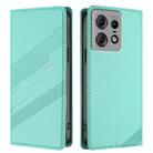 For Motorola Edge 50 Pro Embossed Multi-functional Wallet Retro Leather Phone Case(Mint Green) - 2