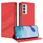 For Motorola Edge S30 Embossed Multi-functional Wallet Retro Leather Phone Case(Red) - 1