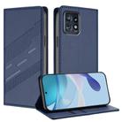 For Motorola Edge+ 2023 Embossed Multi-functional Wallet Retro Leather Phone Case(Dark Blue) - 1