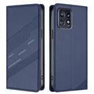 For Motorola Edge+ 2023 Embossed Multi-functional Wallet Retro Leather Phone Case(Dark Blue) - 2