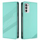 For Motorola Moto G 5G 2022 Embossed Multi-functional Wallet Retro Leather Phone Case(Mint Green) - 2