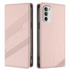 For Motorola Moto G 5G 2022 Embossed Multi-functional Wallet Retro Leather Phone Case(Pink) - 2
