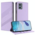 For Motorola Moto G 5G 2023 Embossed Multi-functional Wallet Retro Leather Phone Case(Light Purple) - 1