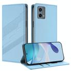 For Motorola Moto G 5G 2023 Embossed Multi-functional Wallet Retro Leather Phone Case(Light Blue) - 1