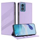 For Motorola Moto G 5G 2024 Embossed Multi-functional Wallet Retro Leather Phone Case(Light Purple) - 1