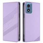 For Motorola Moto G 5G 2024 Embossed Multi-functional Wallet Retro Leather Phone Case(Light Purple) - 2