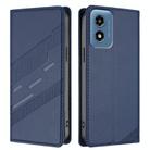 For Motorola Moto G 5G 2024 Embossed Multi-functional Wallet Retro Leather Phone Case(Dark Blue) - 2