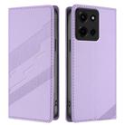 For Motorola Moto G 5G 2025 Embossed Multi-functional Wallet Retro Leather Phone Case(Light Purple) - 2