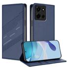 For Motorola Moto G 5G 2025 Embossed Multi-functional Wallet Retro Leather Phone Case(Dark Blue) - 1