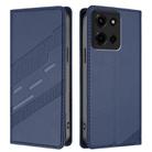 For Motorola Moto G 5G 2025 Embossed Multi-functional Wallet Retro Leather Phone Case(Dark Blue) - 2