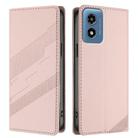 For Motorola Moto G Play 4G 2024 Embossed Multi-functional Wallet Retro Leather Phone Case(Pink) - 2
