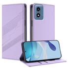 For Motorola Moto G Play 4G 2024 Embossed Multi-functional Wallet Retro Leather Phone Case(Light Purple) - 1