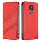 For Motorola Moto G Play 2021 Embossed Multi-functional Wallet Retro Leather Phone Case(Red) - 2