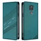 For Motorola Moto G Play 2021 Embossed Multi-functional Wallet Retro Leather Phone Case(Dark Green) - 2