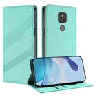 For Motorola Moto G Play 2021 Embossed Multi-functional Wallet Retro Leather Phone Case(Mint Green) - 1