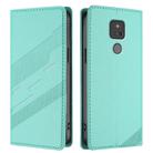For Motorola Moto G Play 2021 Embossed Multi-functional Wallet Retro Leather Phone Case(Mint Green) - 2