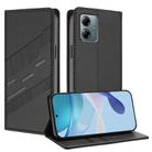 For Motorola Moto G Play 2025 Embossed Multi-functional Wallet Retro Leather Phone Case(Black) - 1