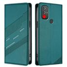 For Motorola Moto G Power 2022 Embossed Multi-functional Wallet Retro Leather Phone Case(Dark Green) - 2
