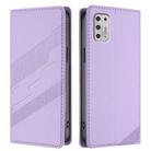 For Motorola Moto G Stylus 4G 2021 Embossed Multi-functional Wallet Retro Leather Phone Case(Light Purple) - 2
